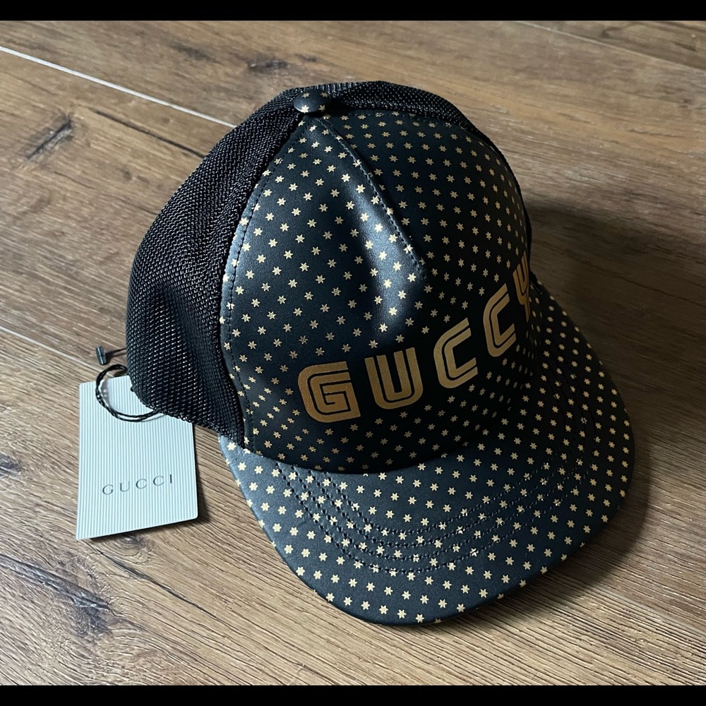 GUCCI-AUTHENTIC NWT Gold & Black “GUCCY” Baseball Hat - Picture 9 of 14